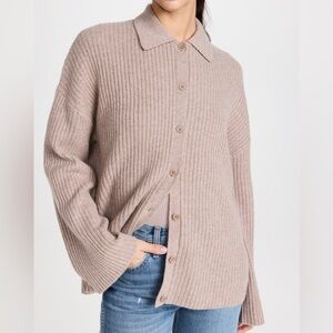 Reformation Cashmere Collared Cardigan
